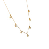 Necklace with 5 diamond clover stations 14kt yellow gold - Gaines Jewelers