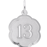 Number 13 Scalloped Disc Charm - Sterling Silver - Rembrandt Charms - Gaines Jewelers