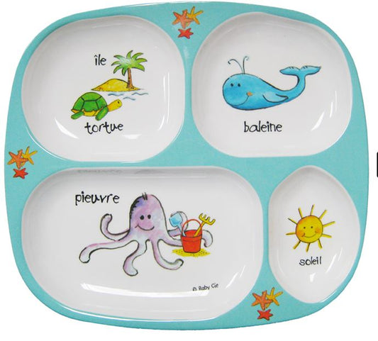 Ocean Animals Section Plate - Baby Cie - Gaines Jewelers