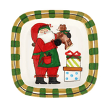 Old St. Nick Small Rimed Square Platter with Teddy Bear - Vietri - Gaines Jewelers