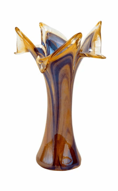 Onda Glass Tortoiseshell Twisted Flower Vase - Vietri - Gaines Jewelers