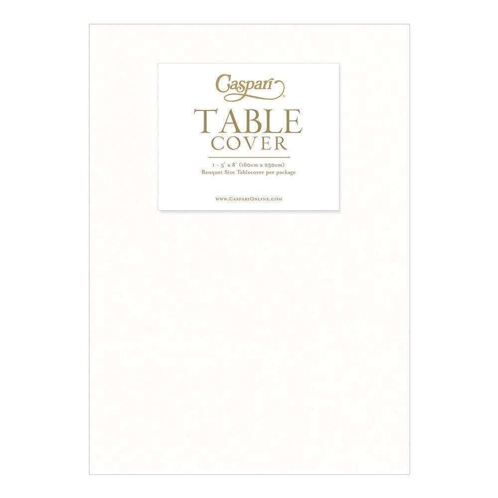 Paper Linen Solid Table Cover - White - 1 Pack - Caspari - Gaines Jewelers
