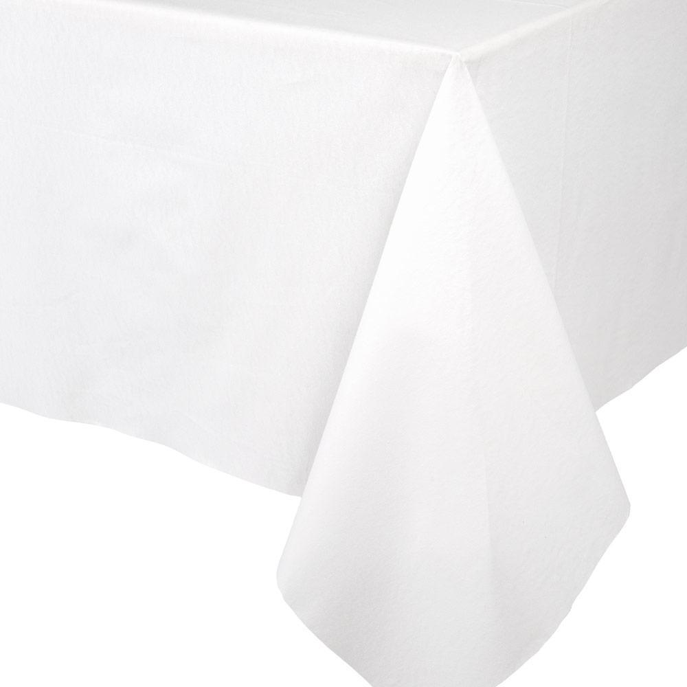 Paper Linen Solid Table Cover - White - 1 Pack - Caspari - Gaines Jewelers