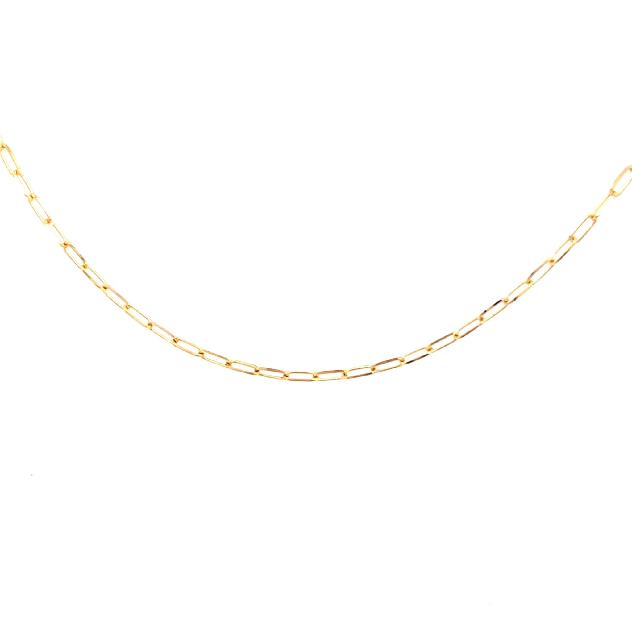 Paperclip chain 2mm with adjustable lengths 14kt yellow gold by Raymond Mazza - Gaines Jewelers
