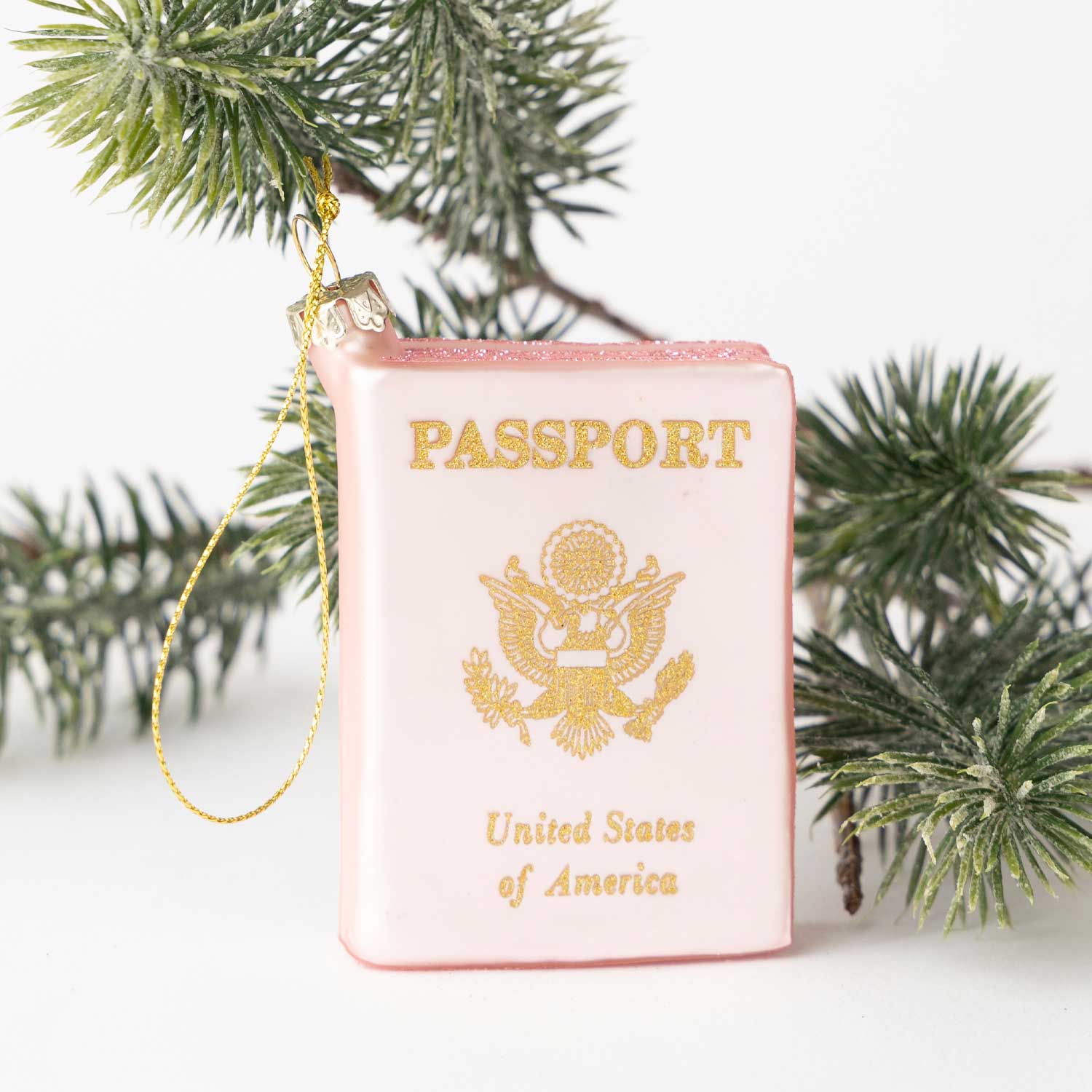 Passport Boxed Glass Ornament - 8 Oak Lane - Gaines Jewelers