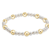 Pearl Sincerity Pattern 4mm Bead Bracelet - 6mm Gold - Gaines Jewelers