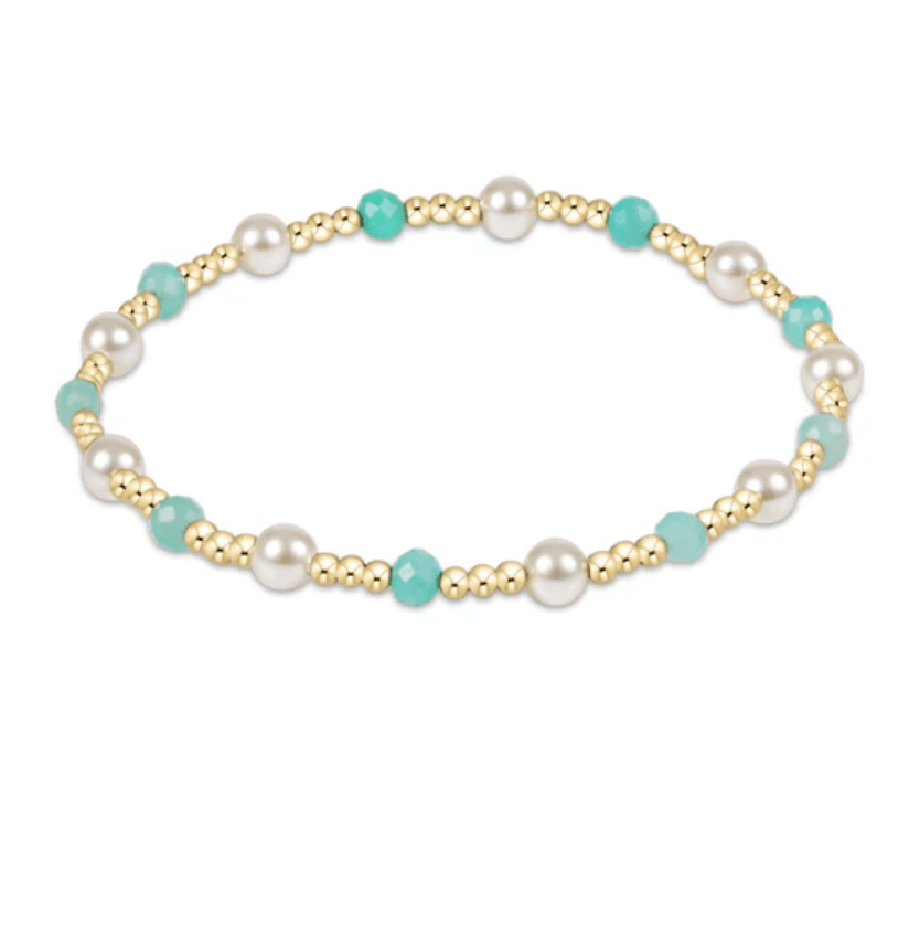 Pearl Sincerity Pattern 4mm Bead Bracelet - Amazonite - Enewton - Gaines Jewelers