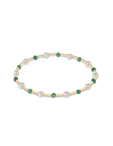 Pearl Sincerity Pattern 4mm Bead Bracelet - Green Onyx - Enewton - Gaines Jewelers