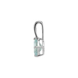 pendant - 14kt white gold cushion aquamarine with 0.03ctw diamond bale - Gaines Jewelers
