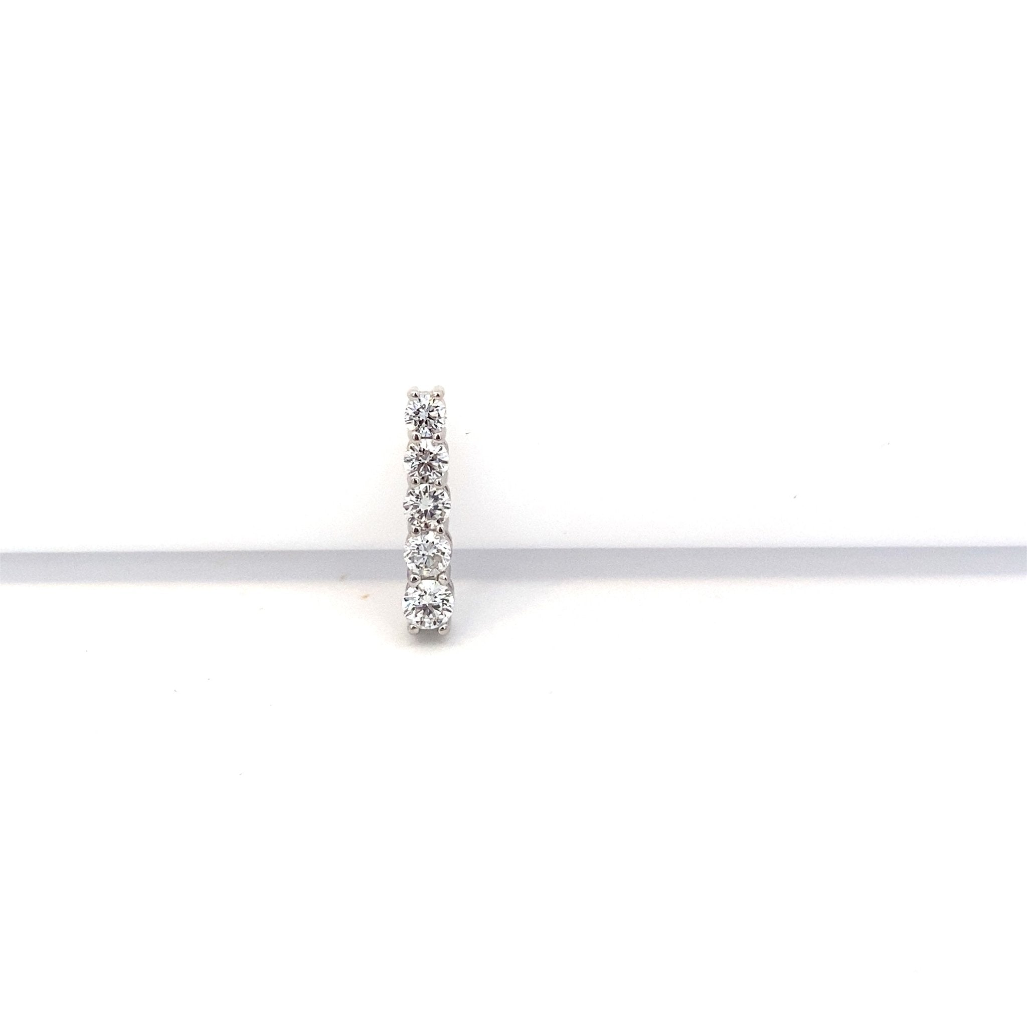 Pendant - graduated 5 diamond drop 14kt white gold - Gaines Jewelers