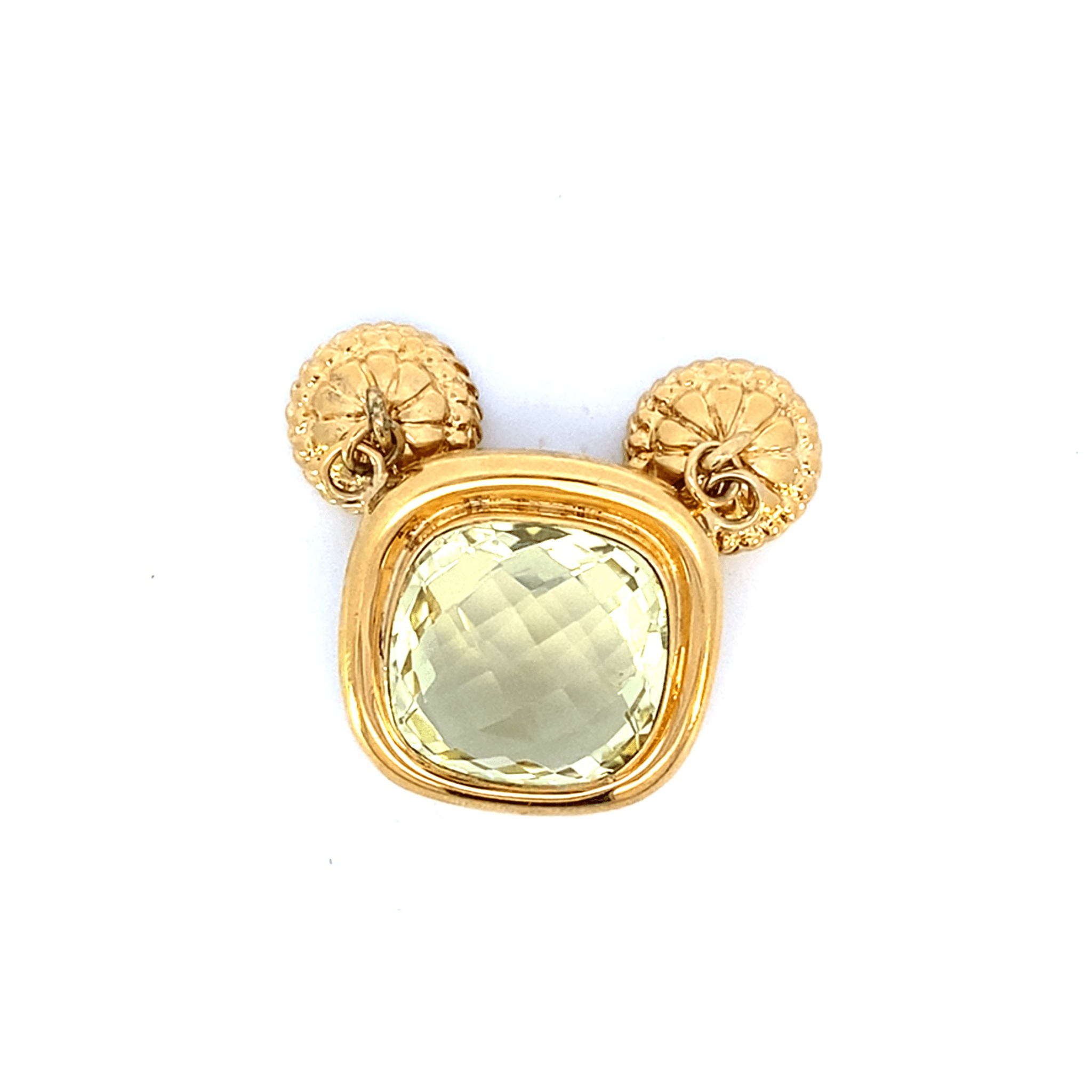****Pendant - Lemon Quartz Magnetic Attachment in Forever Gold - Raymond Mazza - Gaines Jewelers