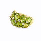 Peridot diamond dome ring 14kt yellow gold - Gaines Jewelers