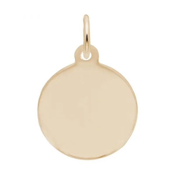 Plain Petite Round Disc Charm - Gold Plated - Rembrandt Charms - Gaines Jewelers