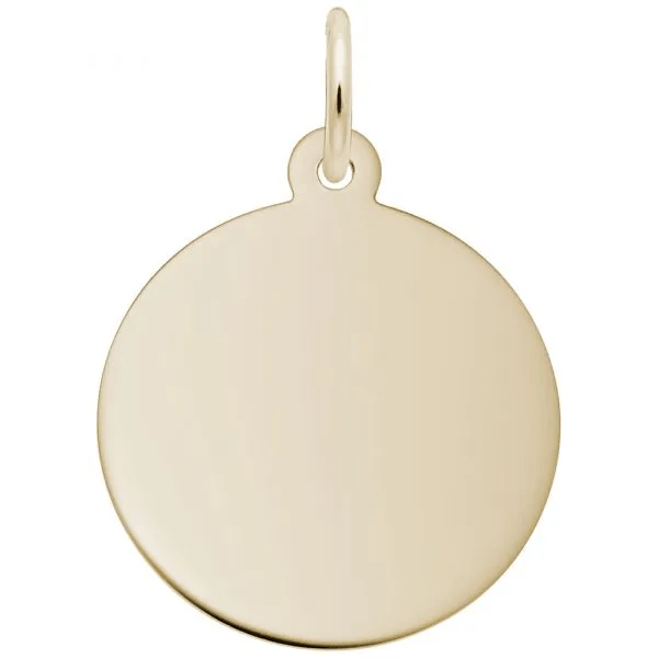 Plain Small Round Disc Charm - Gold Plated - Rembrandt Charms - Gaines Jewelers