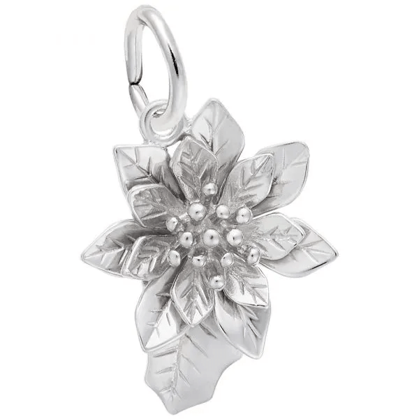 Poinsettia Flower Charm - Sterling Silver - Rembrandt Charms - Gaines Jewelers