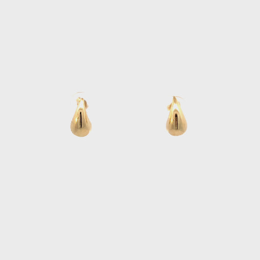 Earrings small tear-drop 14kt yellow gold