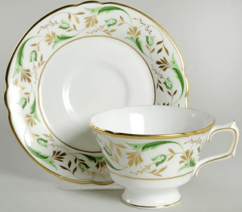 * Princess Footed Cup & Saucer - Green - Royal Crown Derby - Gaines Jewelers