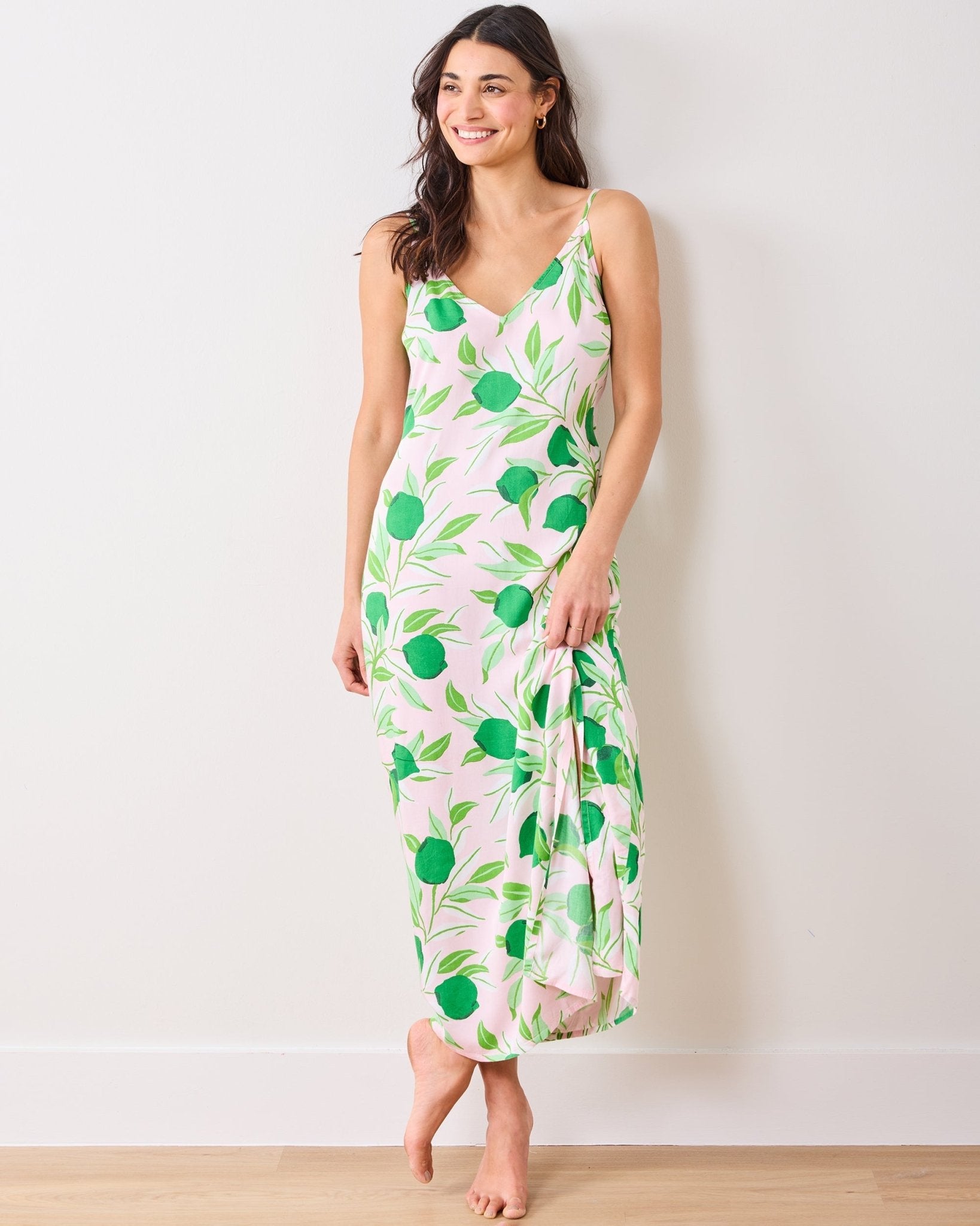 Printfresh - Lime Zest - Satin Chic To Sleep Nightie - Pink Salt - Gaines Jewelers