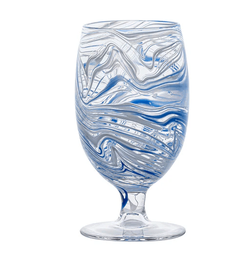 Puro Marbled Goblet - Blue - Juliska - Gaines Jewelers