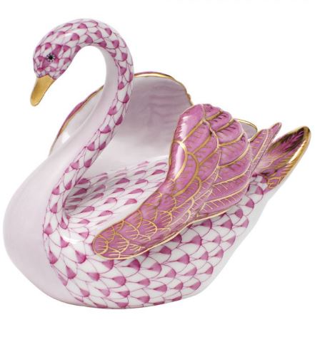 Raspberry Swan - Herend - Gaines Jewelers