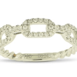 Ring - 14k Gold Diamond Open Rectangle Band - Gaines Jewelers