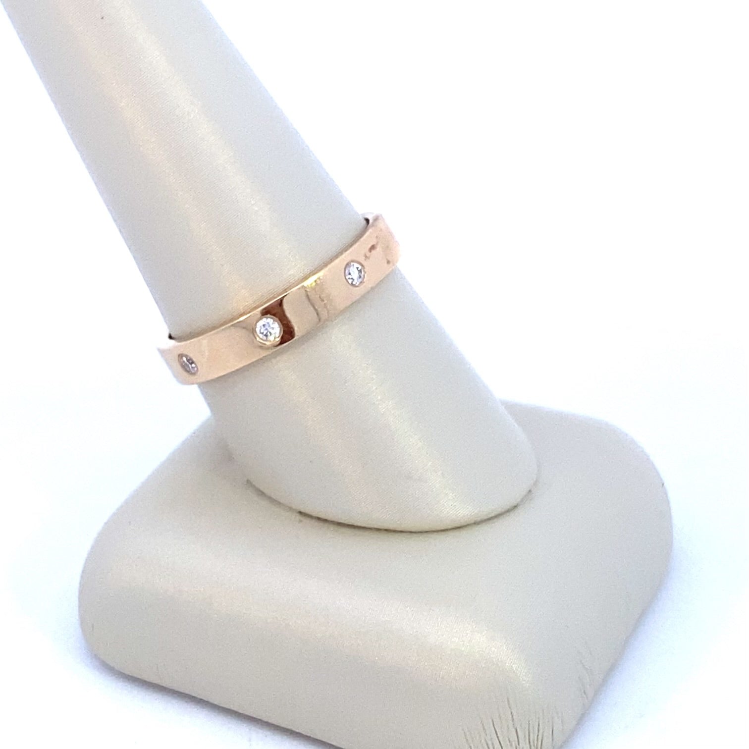 Ring - 14k White Gold Diamond burnish band - Gaines Jewelers