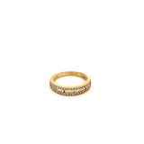 Ring 3 row center larger yellow gold - Gaines Jewelers