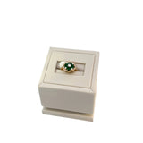 Ring cluster of emeralds and diamonds with a diamond shank 18kt yellow gold - Gaines Jewelers