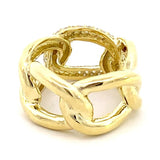 Ring designed with open links, one pave' diamond link 14kt yellow gold - Gaines Jewelers