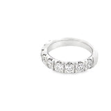 Ring- diamond band set with 9 diamonds 14kt white gold - Gaines Jewelers
