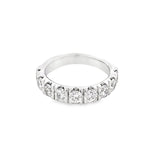 Ring- diamond band set with 9 diamonds 14kt white gold - Gaines Jewelers