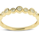 Ring - diamond band with alternating large and small stones 14kt yellow gold - Gaines Jewelers