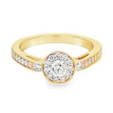 Ring - Diamond cluster engagement ring 0.48ct 14kt yellow gold - Gaines Jewelers