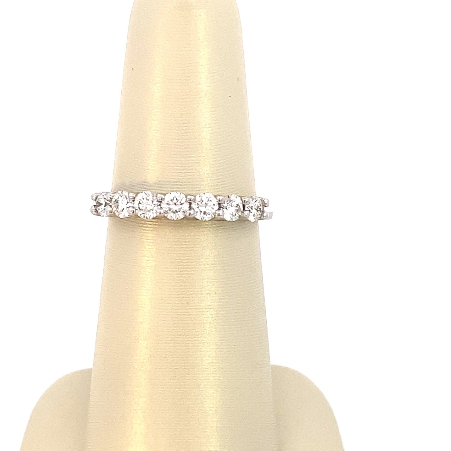 ring diamond partway band 7=.70ct 14k white gold - Gaines Jewelers