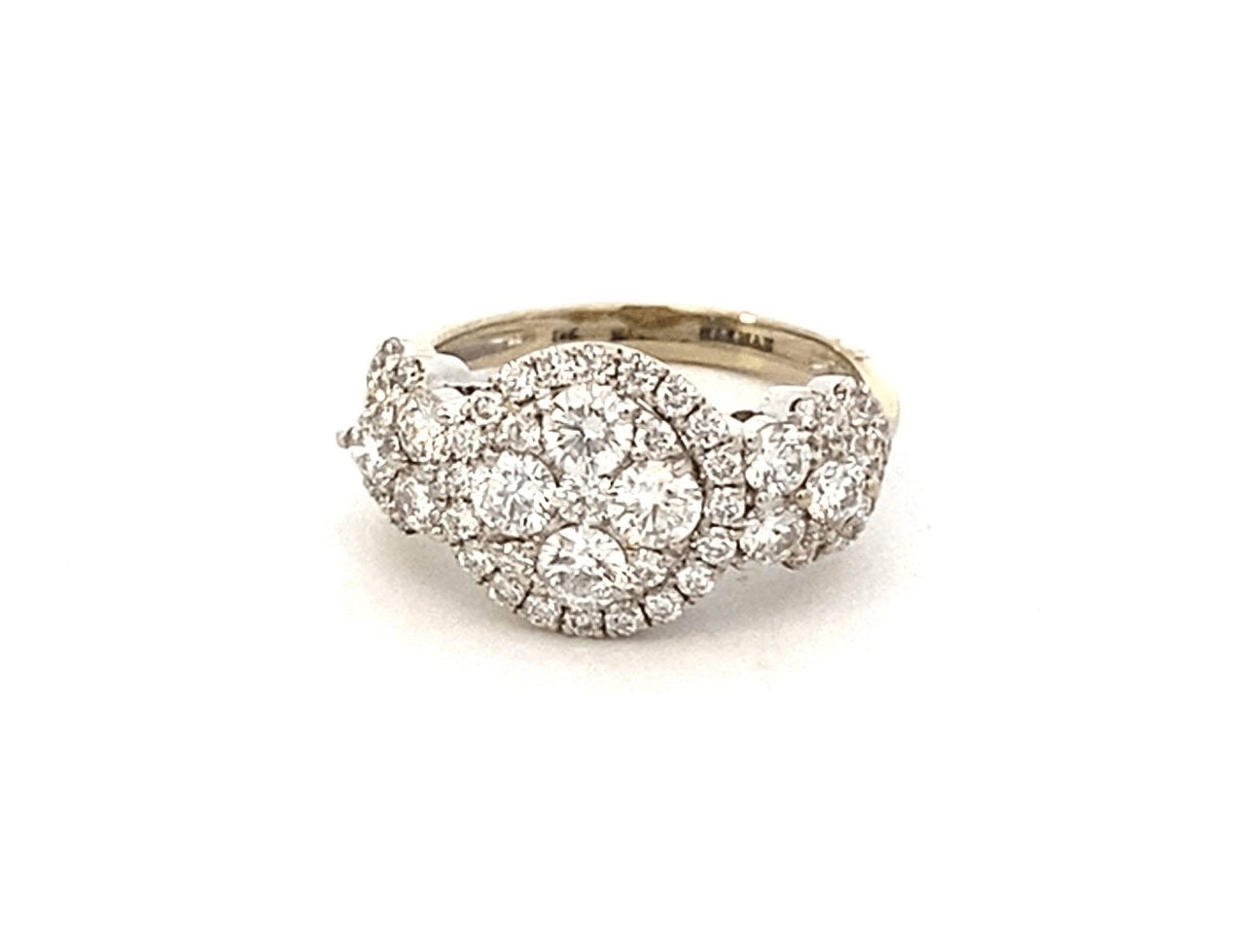 Ring diamond round section chevron sides - Gaines Jewelers