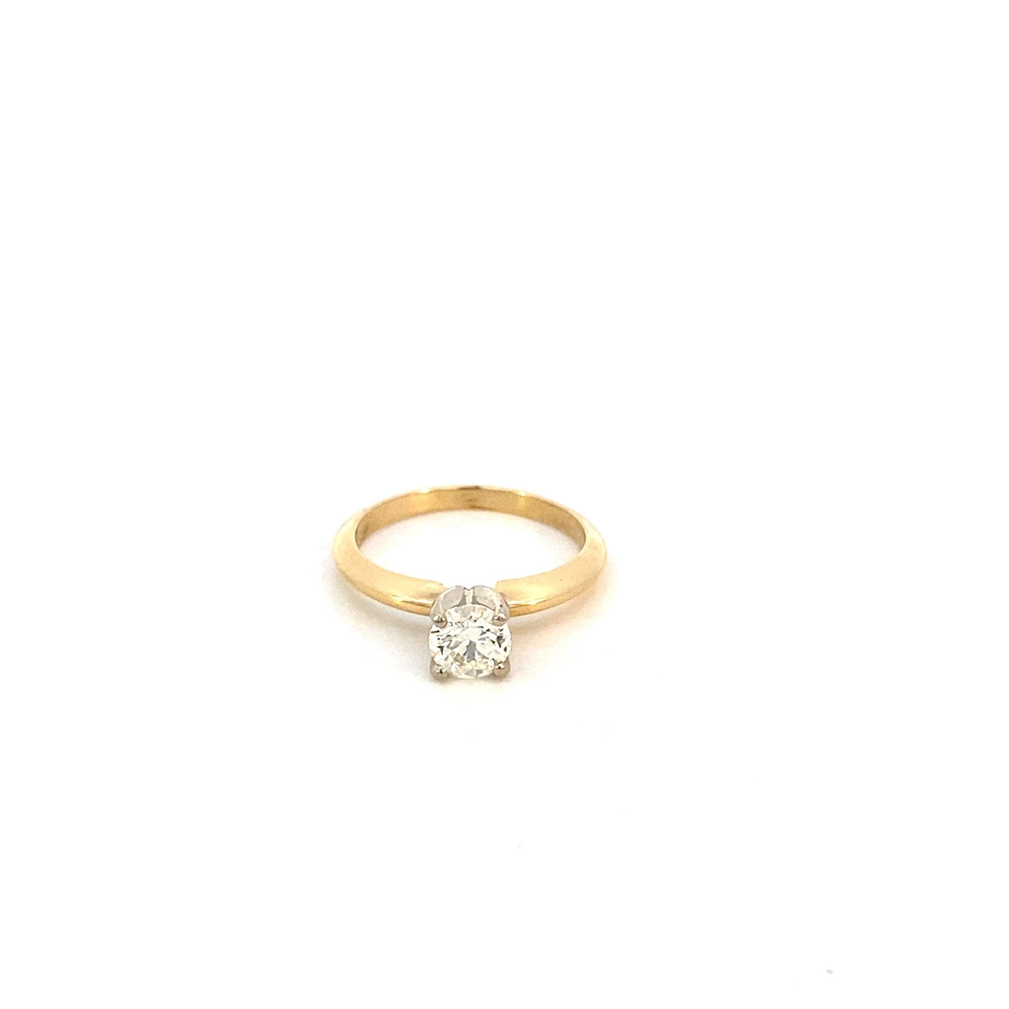Ring diamond solitaire=.63ct 14kt yellow gold - Gaines Jewelers