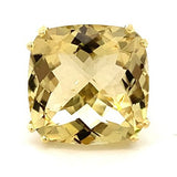 Ring set with a huge champagne quartz in 14kt yellow gold - Gaines Jewelers