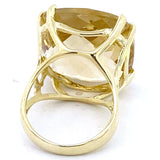 Ring set with a huge champagne quartz in 14kt yellow gold - Gaines Jewelers