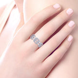 Ring - two row diamond link 14k white gold - Gaines Jewelers