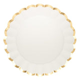 Scalloped Charger Plate Gold & White - Pack of 8 - Sophistiplate - Gaines Jewelers