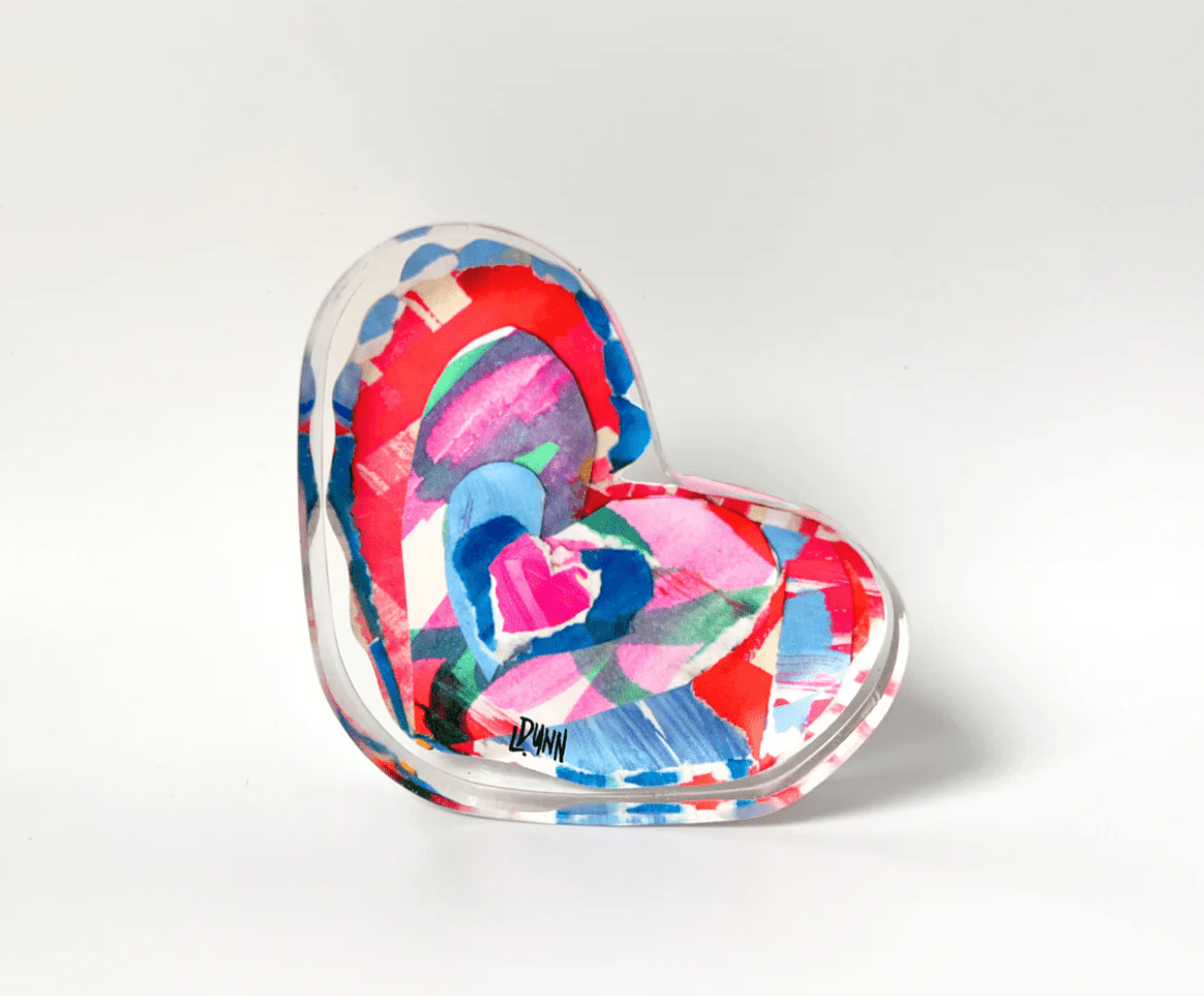 Scalloped heart Acrylic Block - Lauren Dunn - Gaines Jewelers