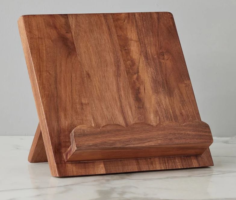 Scalloped Wood Book Stand, Natural - Etu Home - Gaines Jewelers