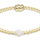 Signature Cross Admire Gold Pattern 3mm Bead Brace - Off - White - Enewton - Gaines Jewelers