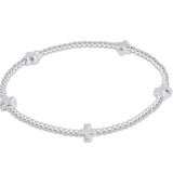 Signature Cross Sterling Pattern 2mm Bead Bracelet - Sterling - enewton - Gaines Jewelers