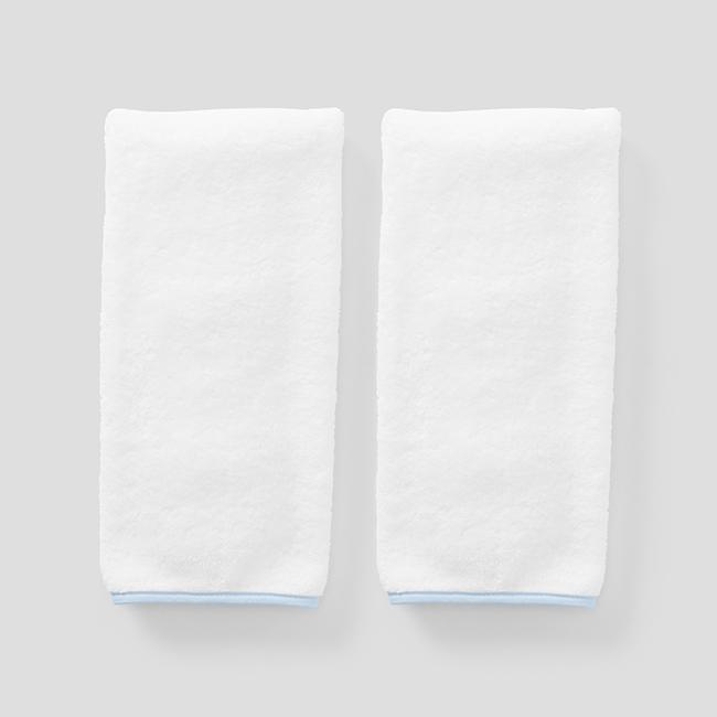 Signature Hand Towels (pair) - Light Blue on White - Gaines Jewelers