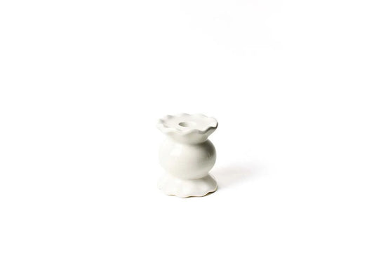 Signature White Small Ruffle Knob Candle Holder - Gaines Jewelers