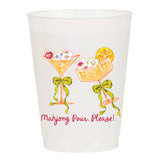 Sip Hip Hooray - Mahjong Pour, Please! Full Color Frosted Cups - Mahjong : Pack of 6 - Gaines Jewelers