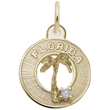 Small Florida Palm Tree Ring With Pearl Charm - Gold Plated - Rembrandt Charms - Gaines Jewelers