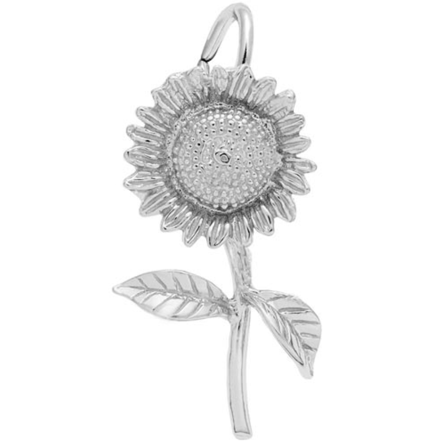 Sunflower Large Pendant Charm Sterling Sliver - Rembrandt Charms - Gaines Jewelers