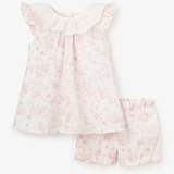 Swan Toile Swiss Dot Dress + Bloomer 12 - 18 M - Elegant Baby - Gaines Jewelers
